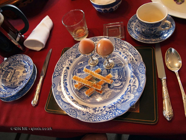 Egg and soldiers for breakfast at Balfour Castle