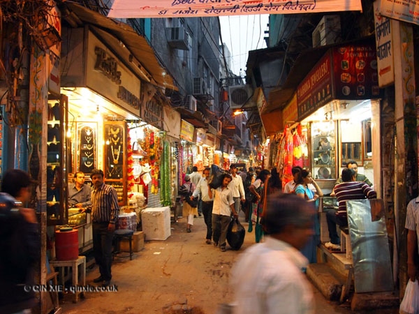 The market at twilight, New Delhi