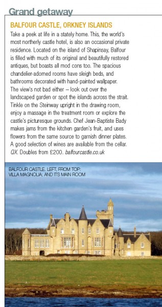 Balfour Castle in Food and Travel